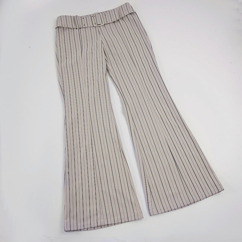Damen Flared Hose mit eleganten Streifen und tailliertem Schnitt Drune