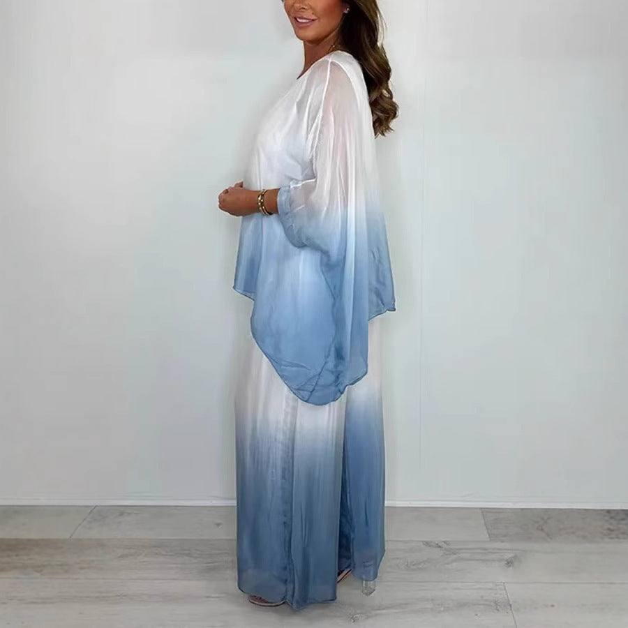 Damen Set aus weichem, fließendem Material mit modischem Ombre-Effekt Drune