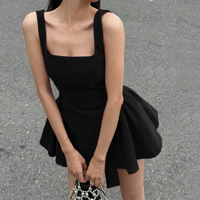 Damen Kurzes Samtkleid mit hochwertigem Schnitt und A-Linien-Silhouette Drune