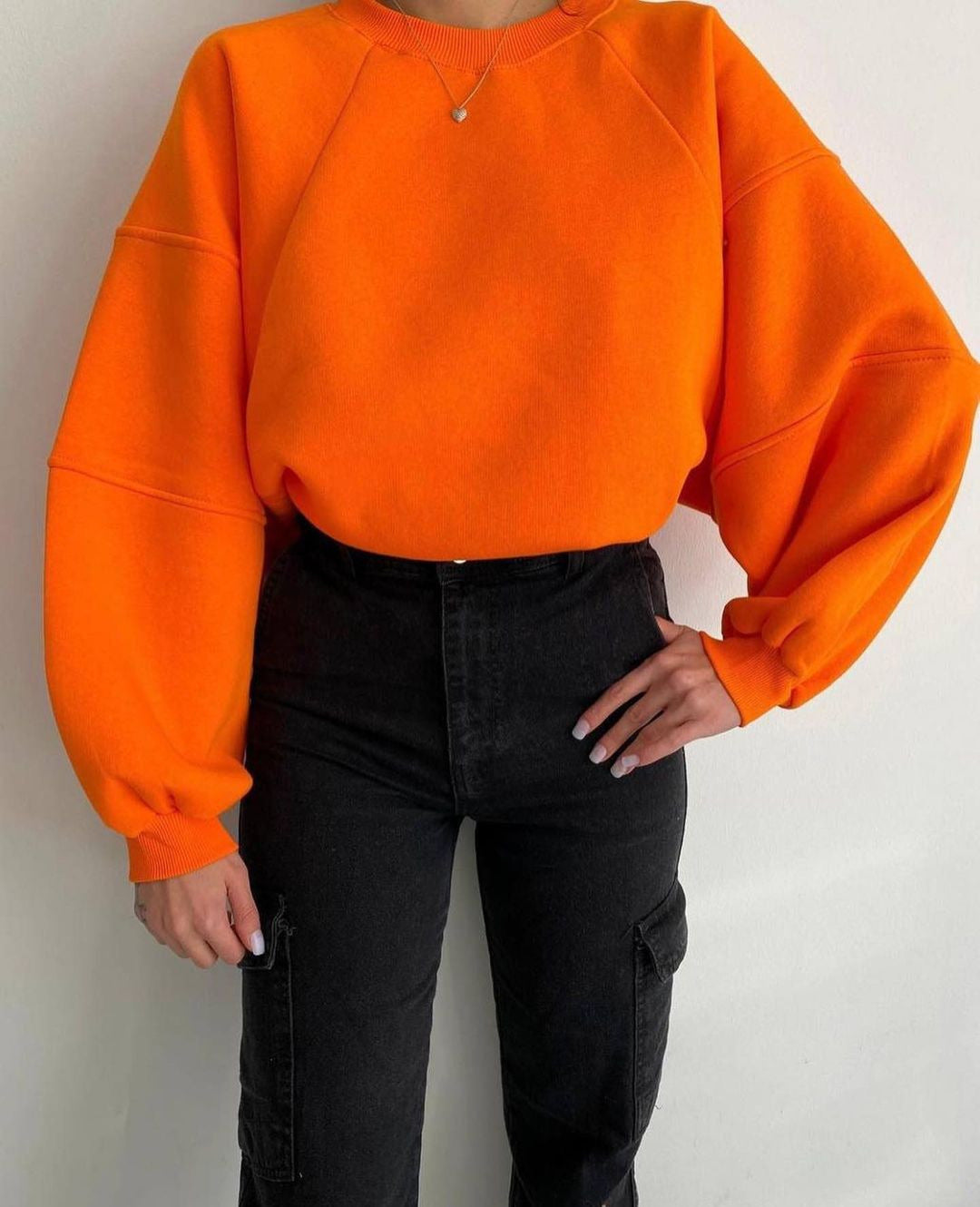 Damen Oversized Sweatshirt mit voluminösen Ärmeln Drune