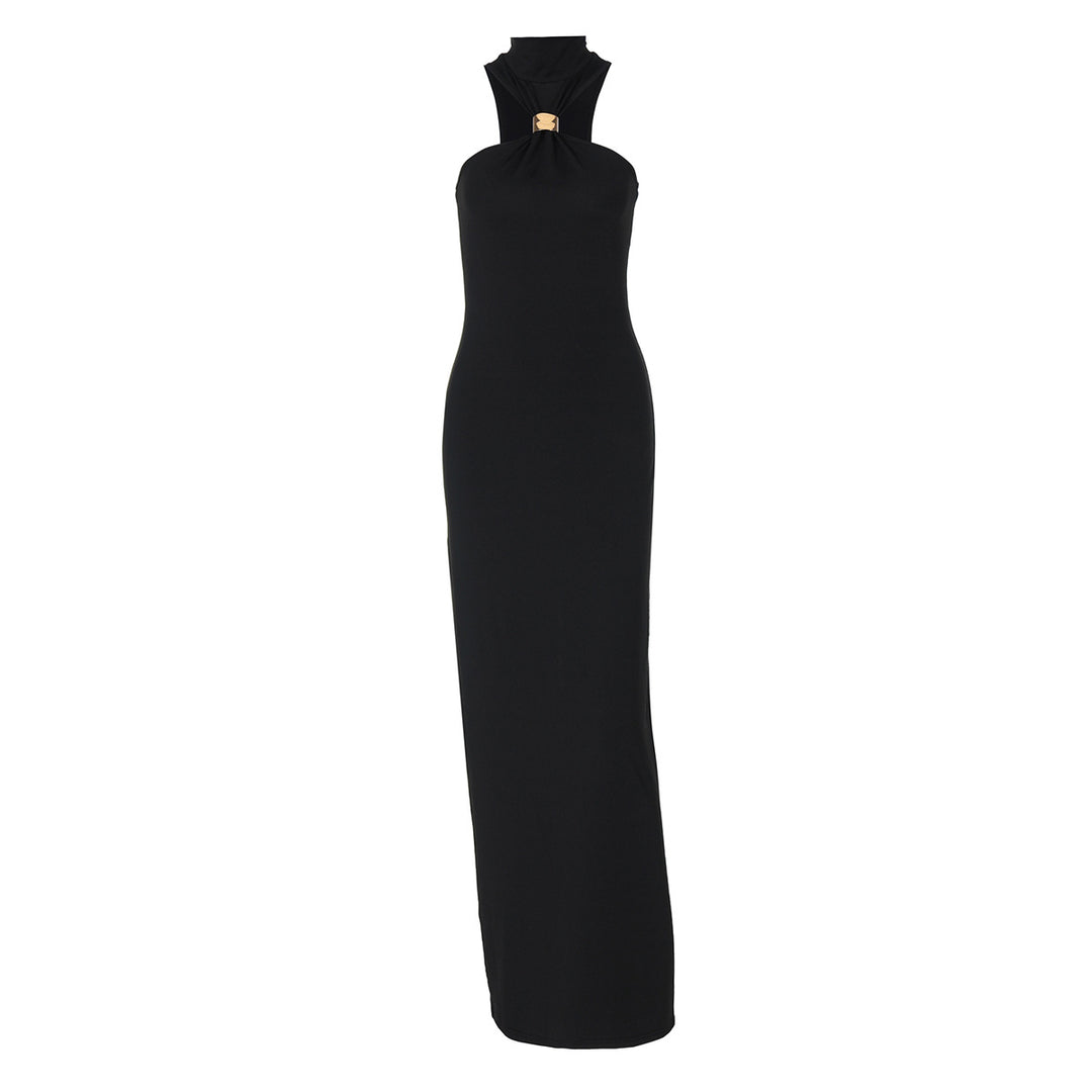 Damen Bodenlanges Abendkleid mit elegantem Halterneck Drune