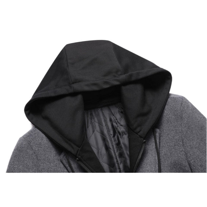 Damen modische Longjacke mit abnehmbarer Kapuze und trendigem Innenfutter Drune