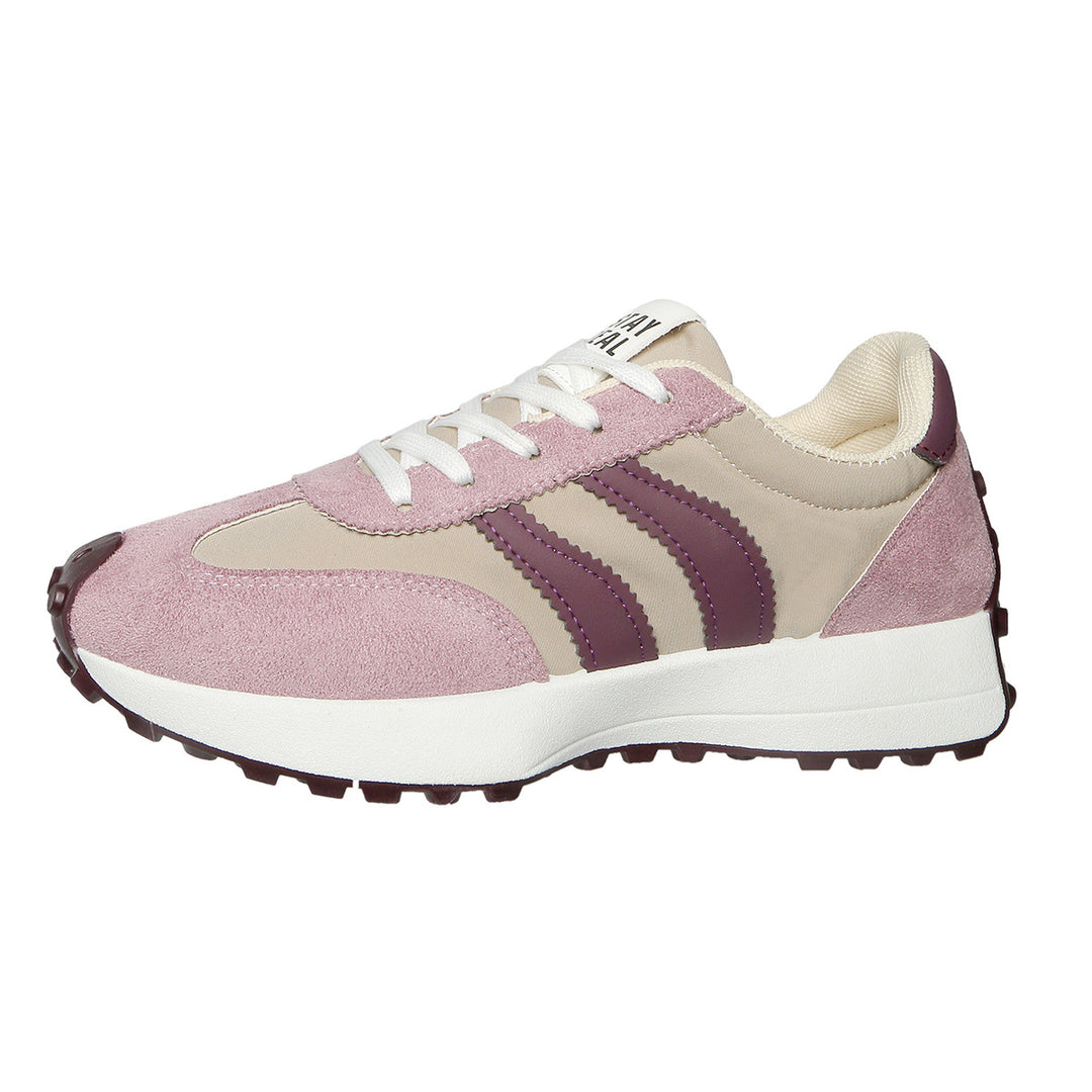 Damen nan retro-inspirierter Sneaker mit Wildleder-Overlays, Nylonoberteil und profilierter Waffelsohle Drune