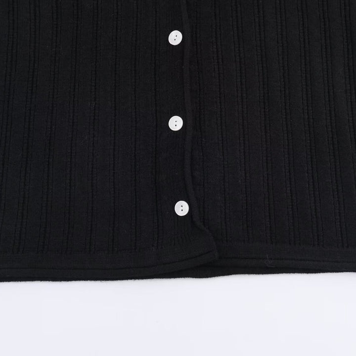 Damen Strickjacke mit Rippstruktur und eleganten Knopfdetails Drune