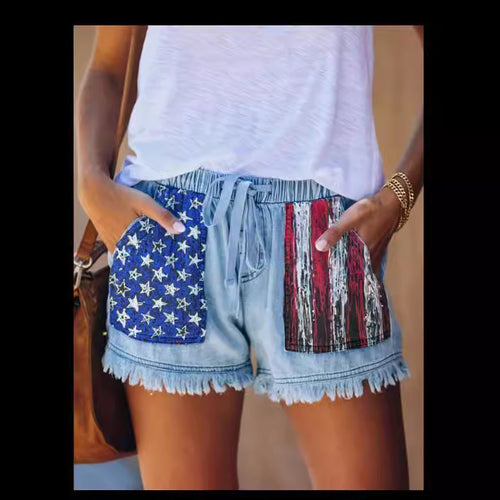 Damen Denim-Shorts mit kreativen Taschen Drune