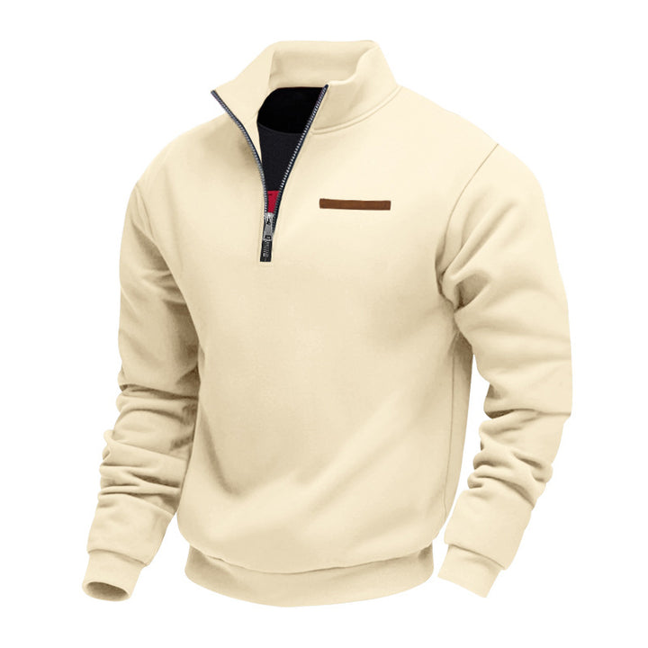 Herren modischer Kapuzenpullover mit halbem Reißverschluss und hochwertigen Details Drune