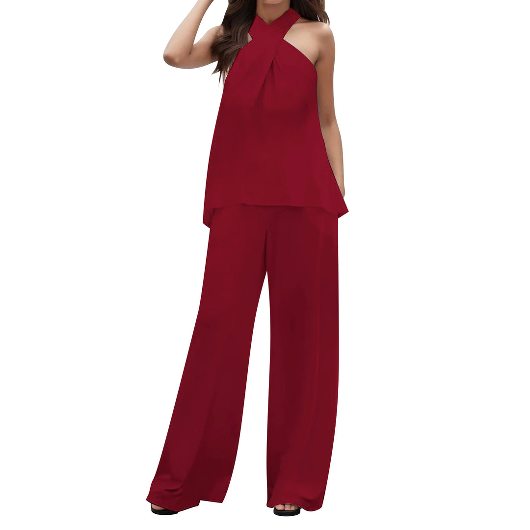 Damen elegantes luftiges Hosenanzug-Set Drune