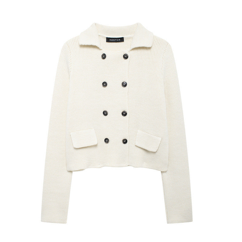 Damen Strickjacke mit doppelter Knopfreihe und praktischen Taschen Drune