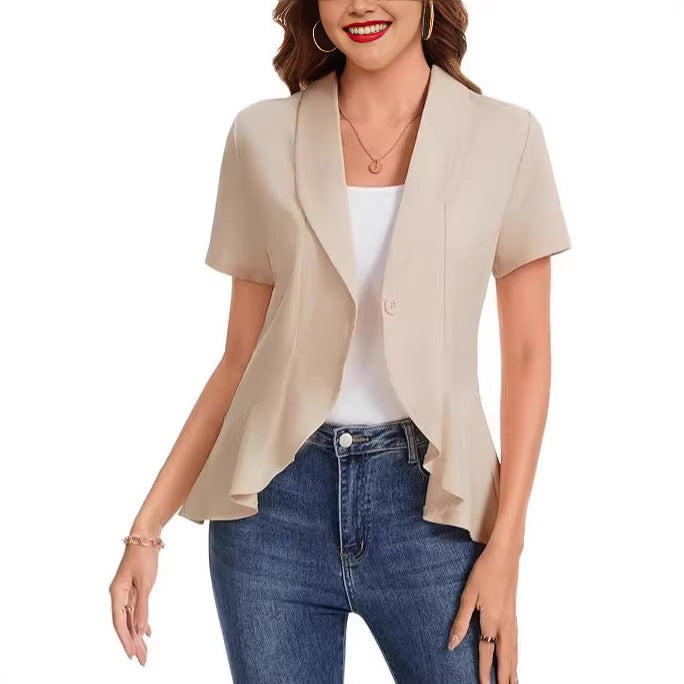 Damen schicke Blazerjacke mit asymmetrischem Schnitt Drune