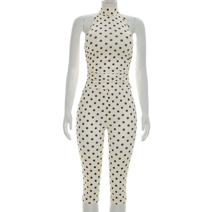 Damen Sportlicher Bodysuit mit modischem Polka-Dot-Muster Drune