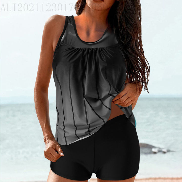 Damen Sportliches Strandoutfit mit modischer Raffung Drune
