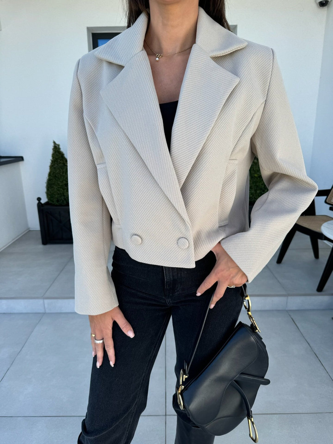 Damen Modischer Oversized-Blazer im klassischen Streifenmuster Drune