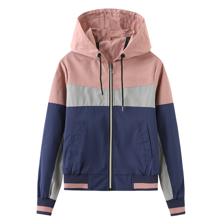 Damen modische Windjacke mit kontrastierenden Farbakzenten Drune