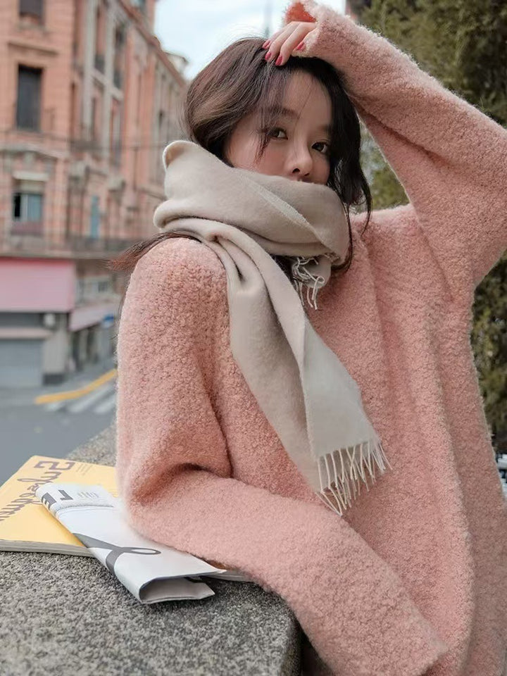Damen Kuscheliger Oversized Pullover aus weichem Material Drune