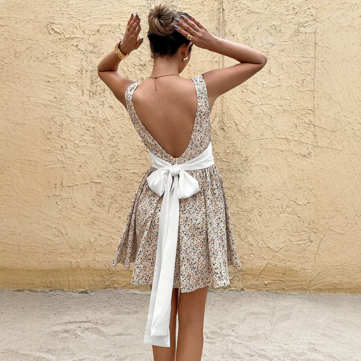 Damen Sommerliches Blümchenkleid mit lockerer Passform und Rüschen Drune