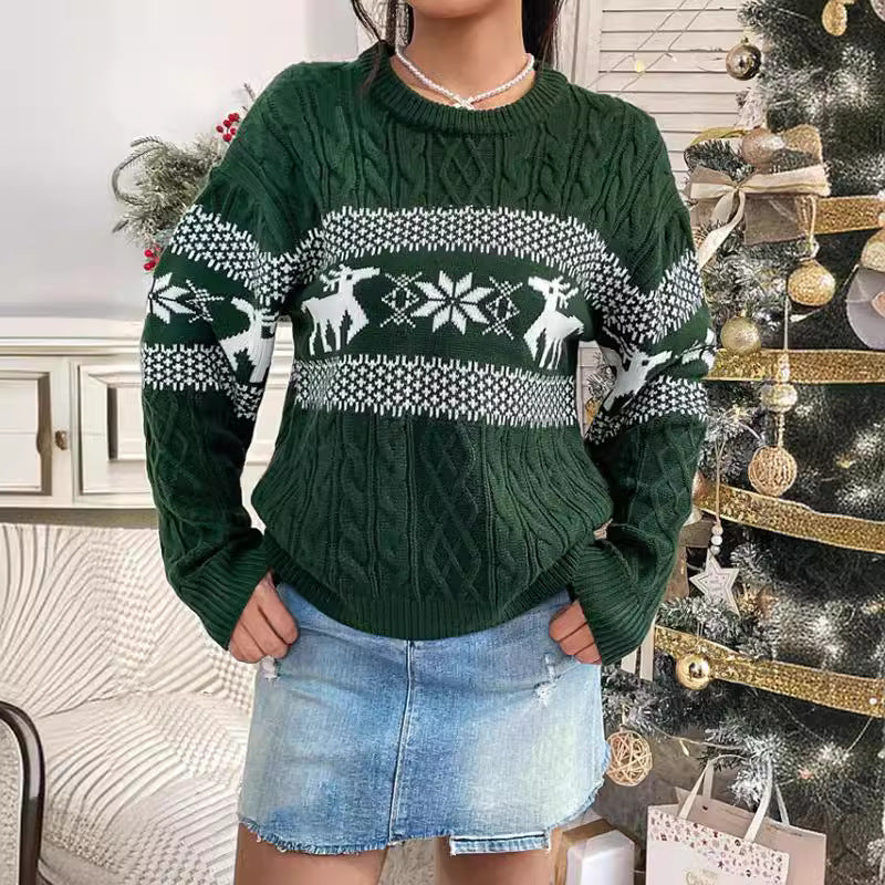 Damen Strickpullover mit festlichem Norweger-Muster und weichem Material Drune