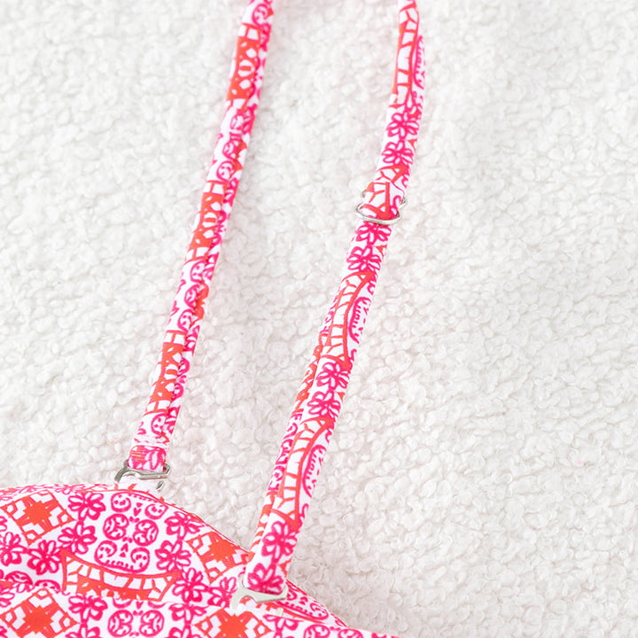Damen Bandeau-Bikini mit dekorativem Knoten und verspielten Bindebändern Drune