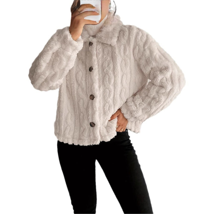 Damen Plüsch-Steppjacke mit hohem Kragen Drune