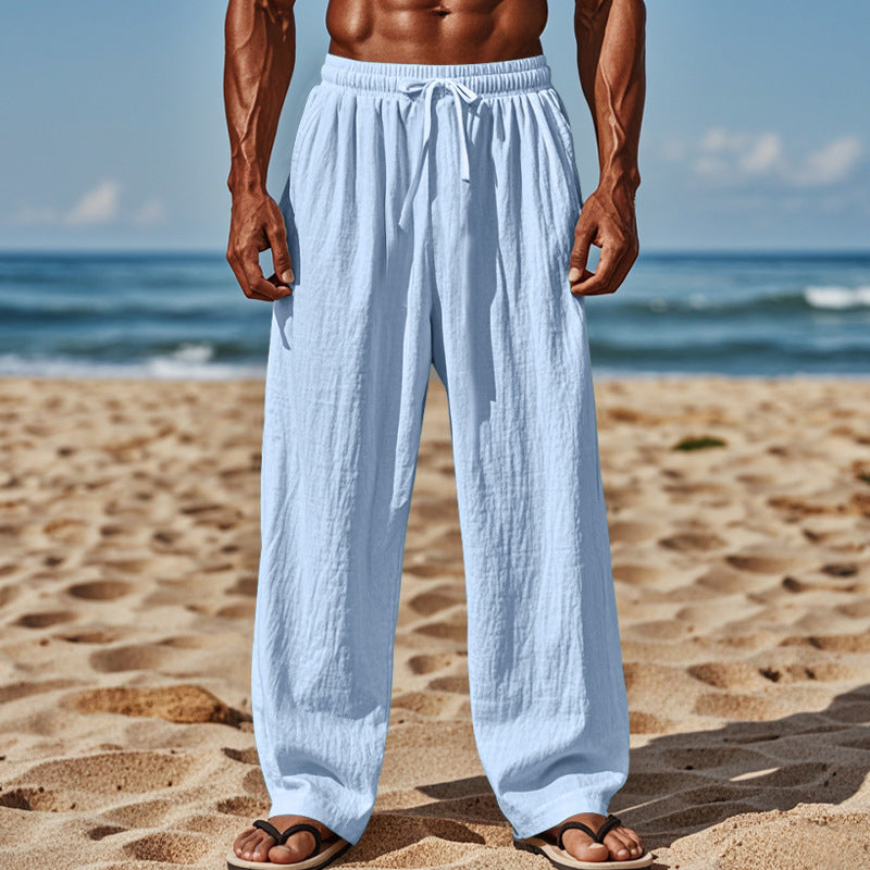 Herren lockere Strandhose mit elastischem Bund und seitlichen Eingrifftaschen Drune