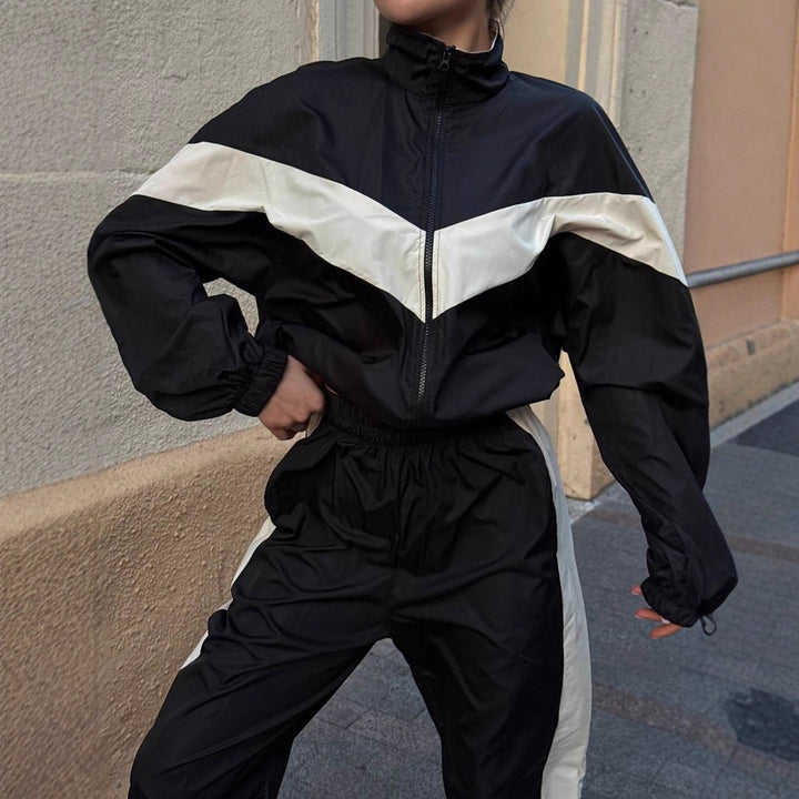 Damen sportlicher Funktionsanzug mit hohem Kragen und elastischen Bündchen Drune