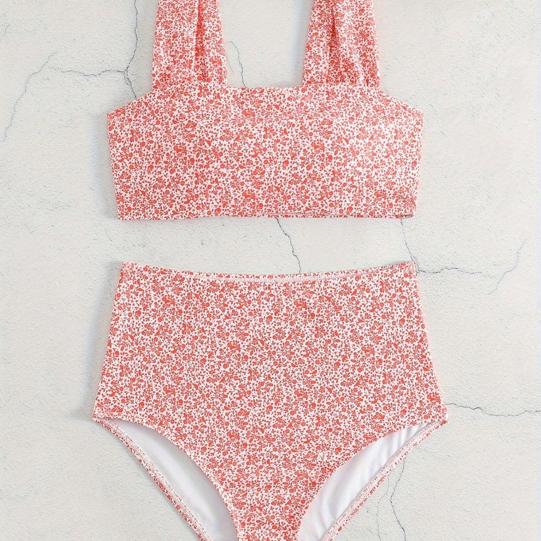 Damen Hochtailliertes Bikiniset mit floralem Muster Drune
