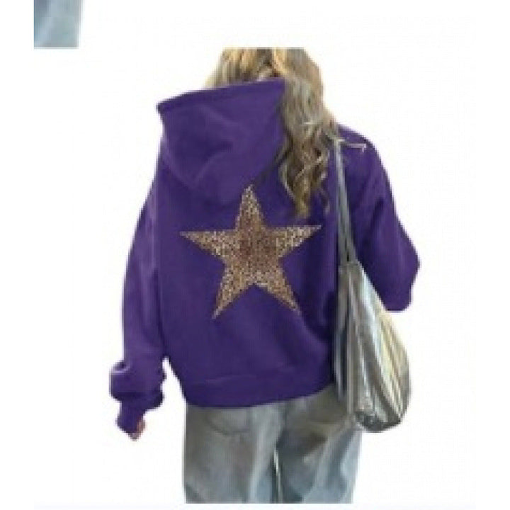Damen Kapuzenpullover mit glitzerndem Sternmotiv Drune