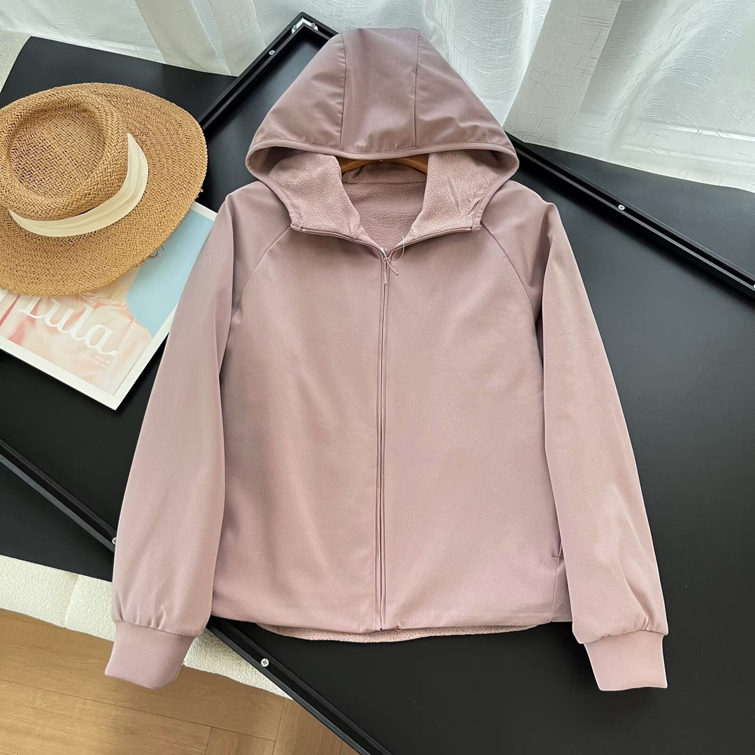 Damen fürdiferente Fleecejacke mit Kapuze Drune