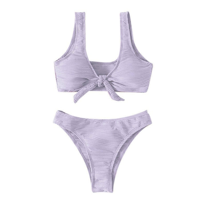 Damen Bikini-Set mit Knotenverschluss und hoch geschnittenem Höschen Drune