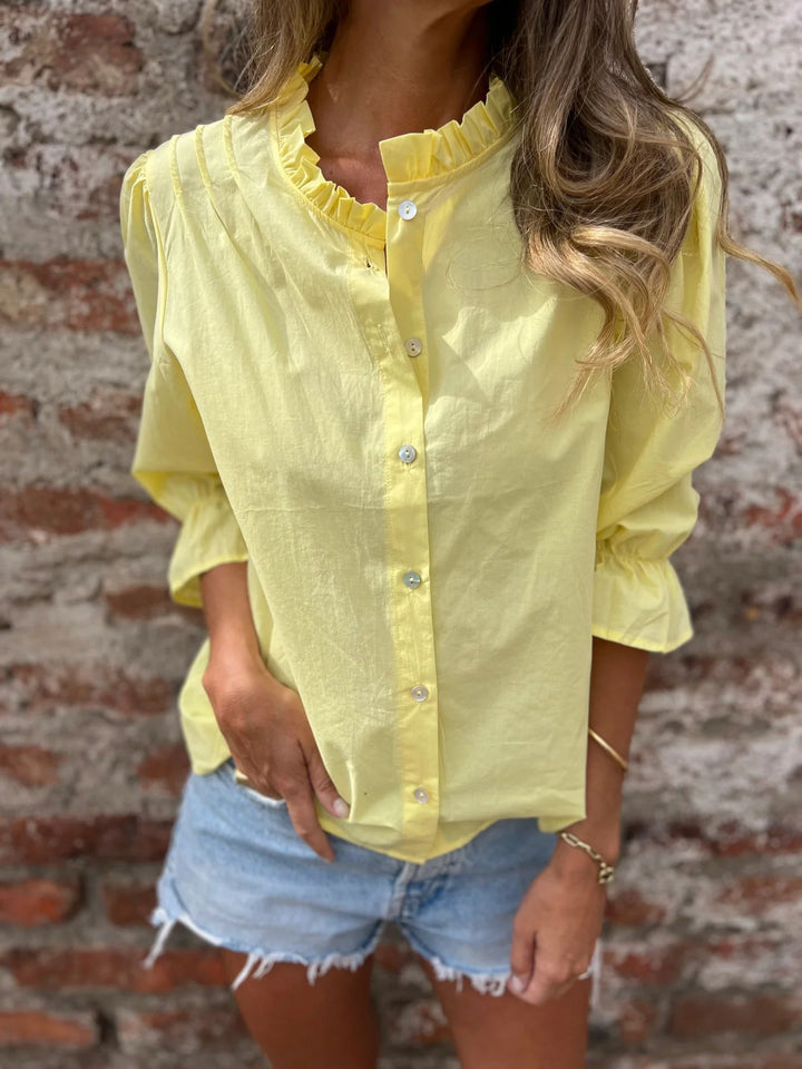 Damen Bluse mit dekorativen Puffärmeln Drune