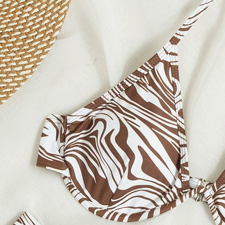 Damen Triangel-Bikini-Set mit raffinierten Bändern Drune