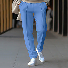 Unisex nan tapered Freizeit-Hose mit Bügelfalte, elastischem Tunnelzugbund und geradem Bein Drune