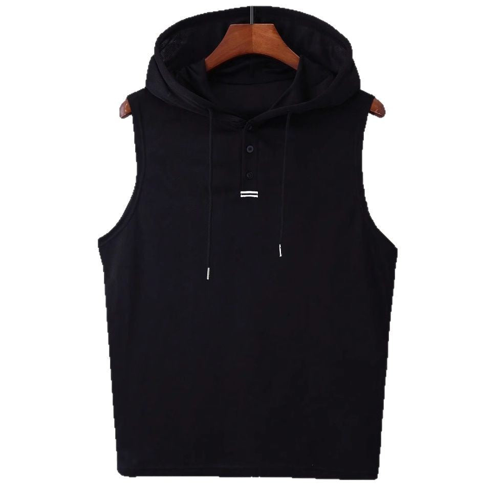 Herren ärmelloses Hoodie-Shirt mit strukturierter Oberfläche Drune