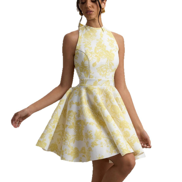 Damen Festliches Minikleid mit schwingendem Rock und raffinierten Cut-Outs Drune