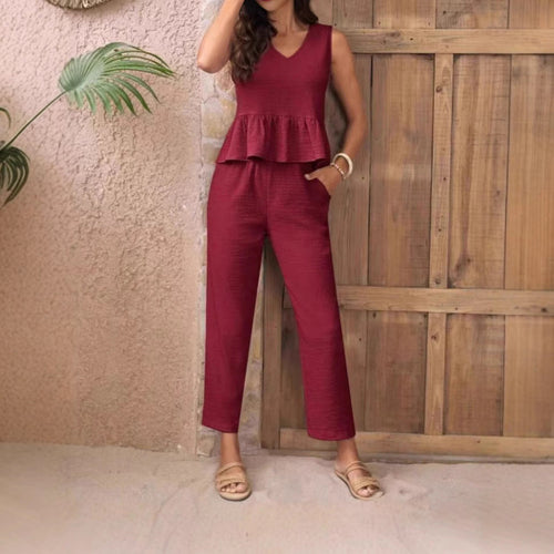 Damen Eleganter Jumpsuit mit modernen Raffungen und lässigem Schnitt Drune
