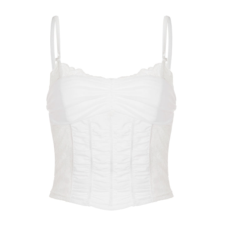 Damen Spitzen-Corsage-Oberteil mit eleganter Schnürung und figurformendem Design Drune