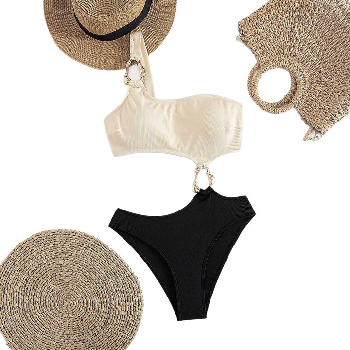 Damen Einseitiger Bikini mit modischem Ringdetail Drune
