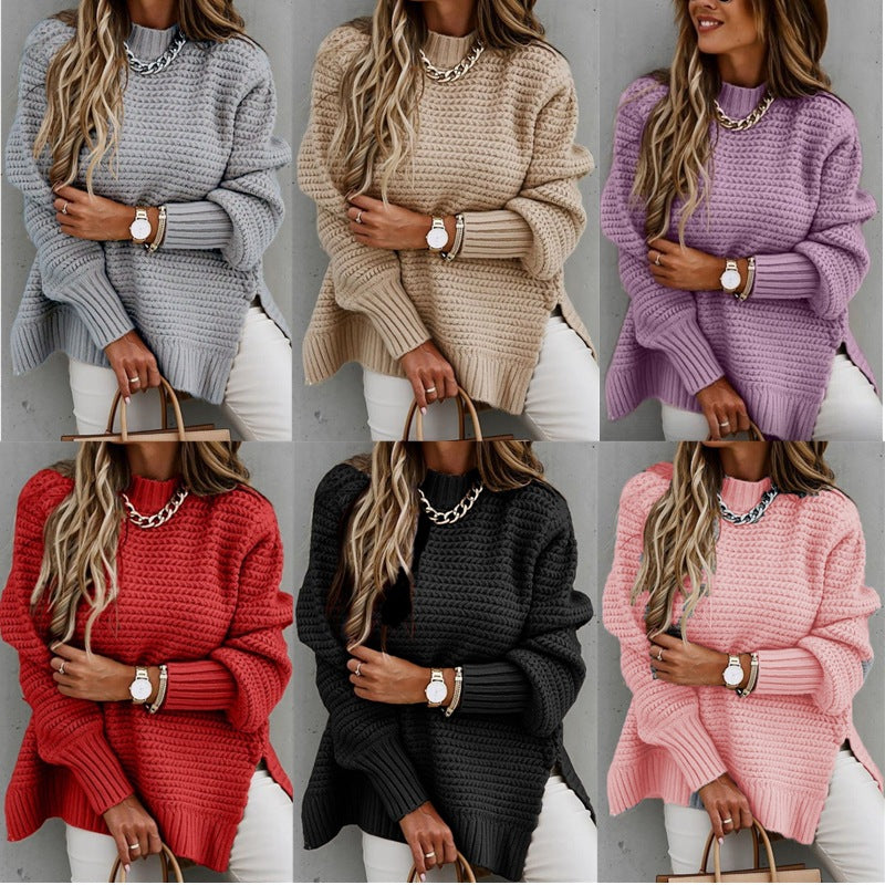 Damen kuscheliger Strickpullover mit strukturiertem Muster und weitem Schnitt Drune