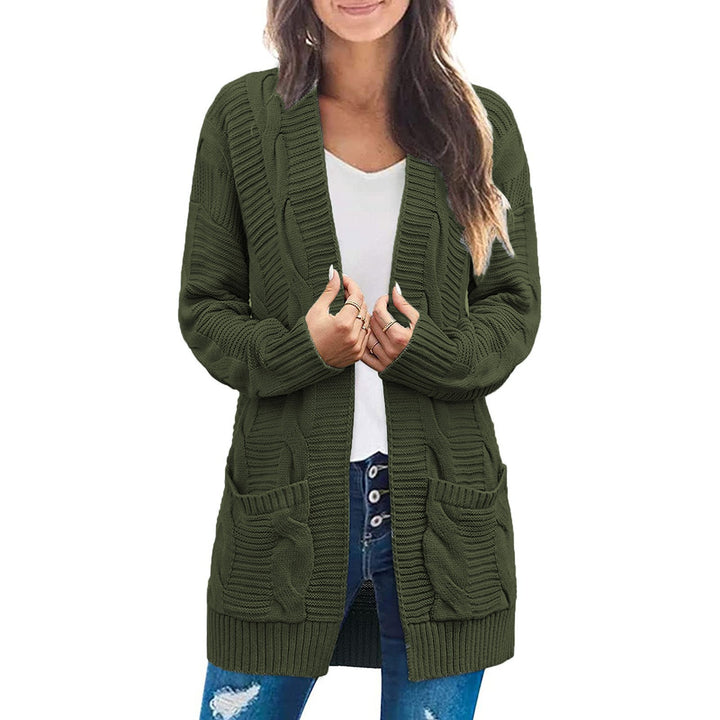 Damen Grobstrickcardigan mit großen Taschen und strukturiertem Muster Drune