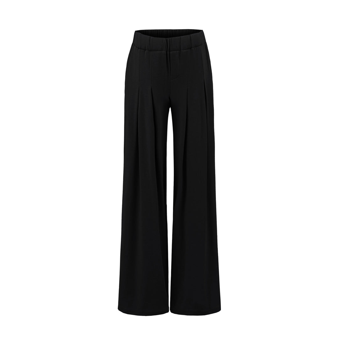 Damen lässige, weite Freizeithose mit Bundfalten Drune