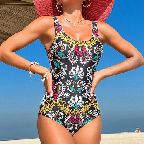 Damen Einteiliger Badeanzug mit floralem Design Drune