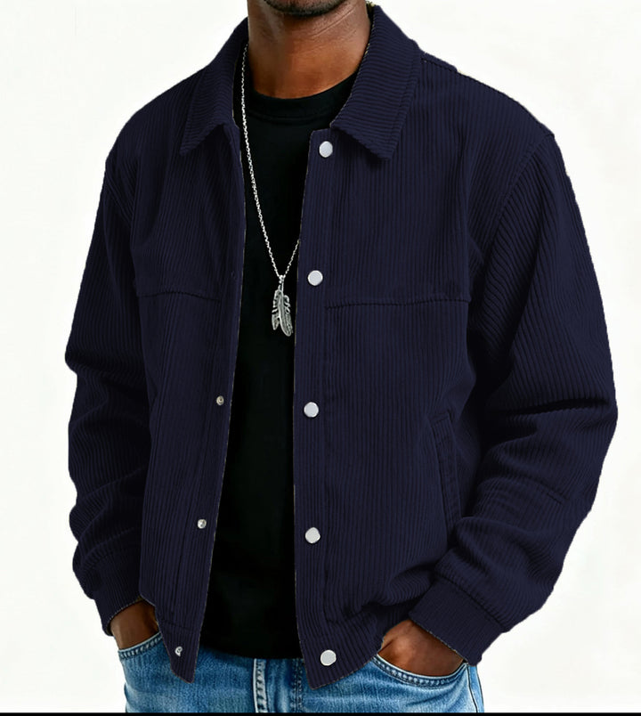 Herren Cordjacke mit Taschen und gestepptem Design Drune