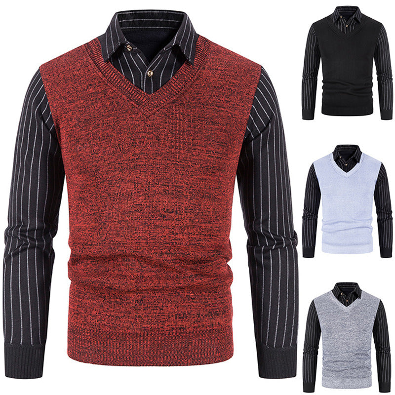 Herren eleganter V-Ausschnitt Pullover Drune