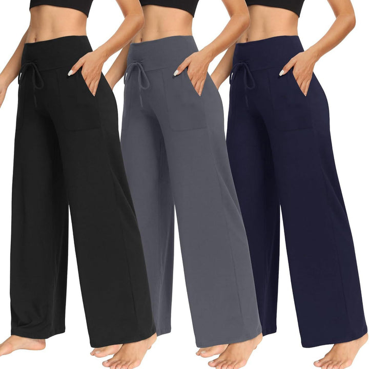 Damen Bequeme Freizeithose mit weitem Schnitt und Kordelzug Drune