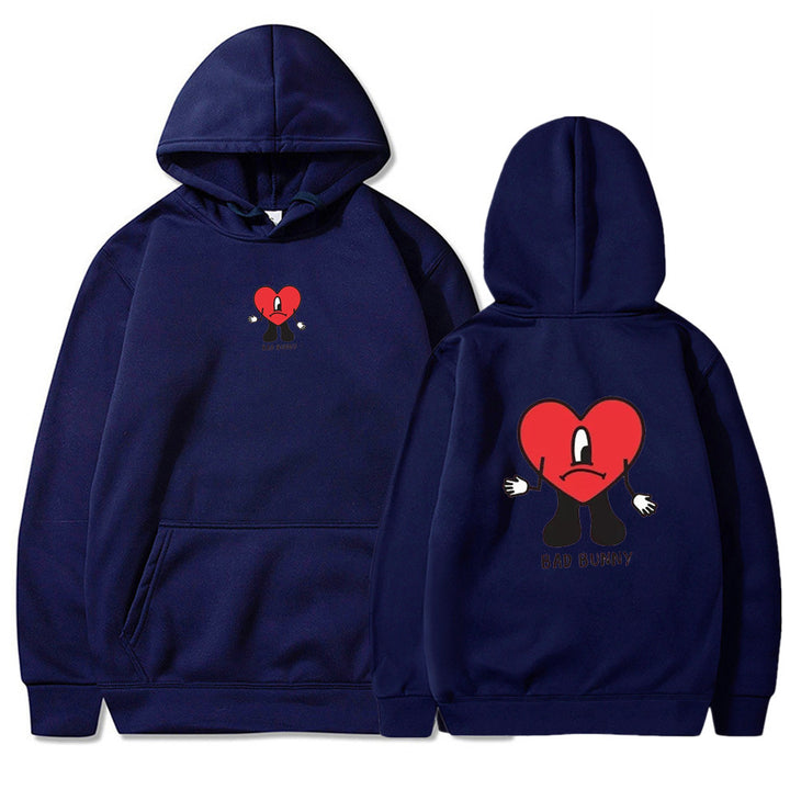 Damen Kapuzenpulli mit kreativem Herzmotiv Drune