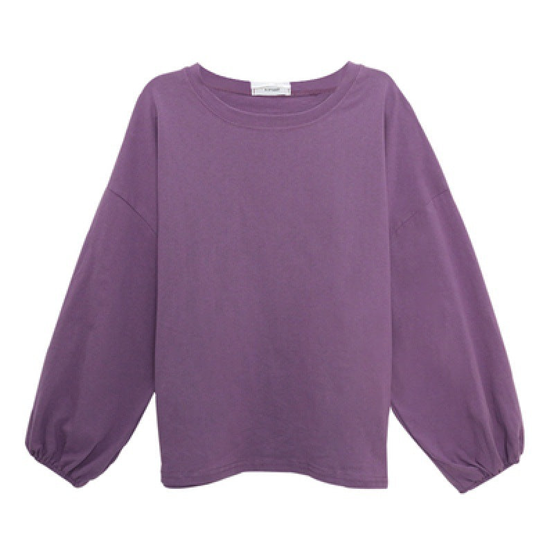 Damen lässiges Langarmshirt mit modischen Volantärmeln Drune