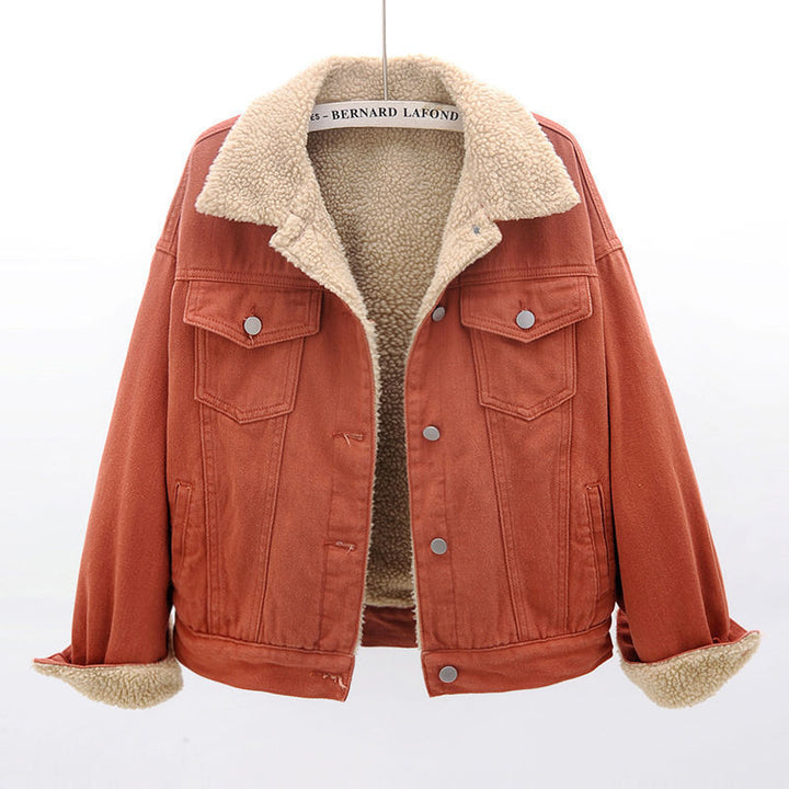 Damen Jeansjacke mit warmem Innenfutter und praktischen Brusttaschen Drune
