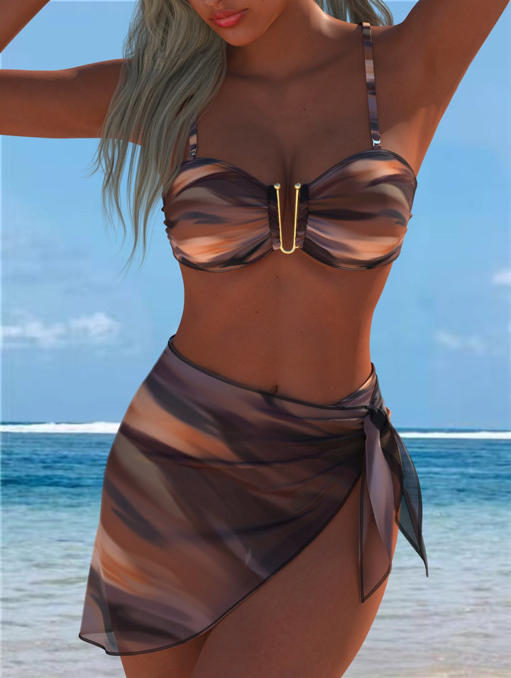 Damen Bikini-Set mit elegantem Balconette-Oberteil und modischem Wickelrock Drune