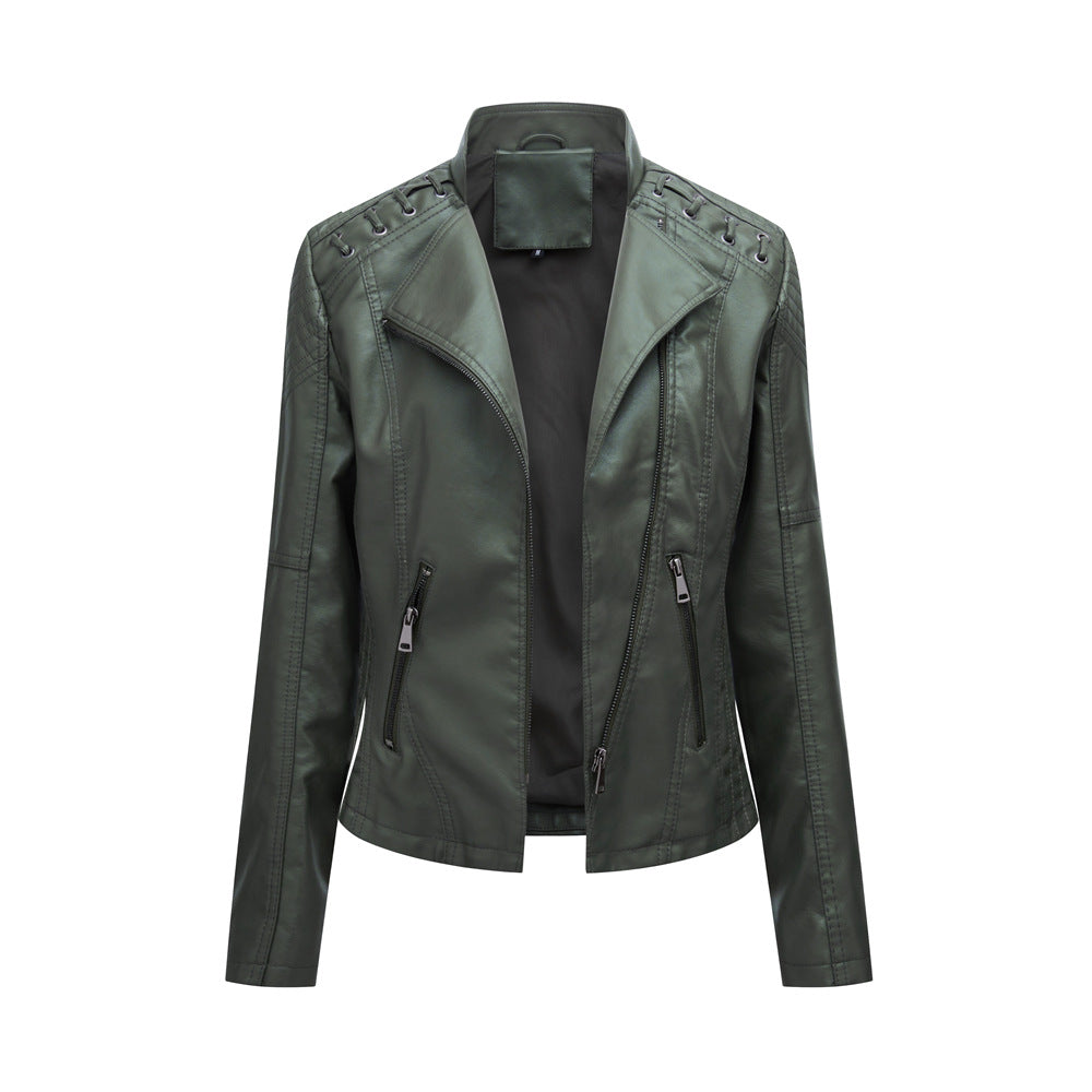 Drune | Freizeit Jacke aus veganem Leder mit Schulternaht für Frauen - Perfekt für legere Tage