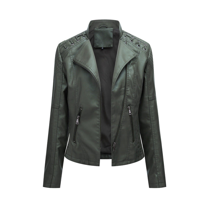 Drune | Freizeit Jacke aus veganem Leder mit Schulternaht für Frauen - Perfekt für legere Tage