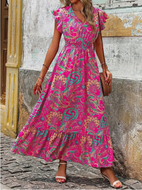 Damen Maxikleid mit floralem Muster Drune